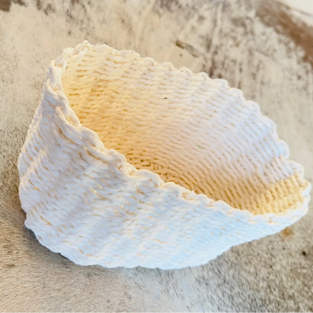 9”x5” Shabby Chic White Basket Home Decor Storage & Organization *soft not stiff